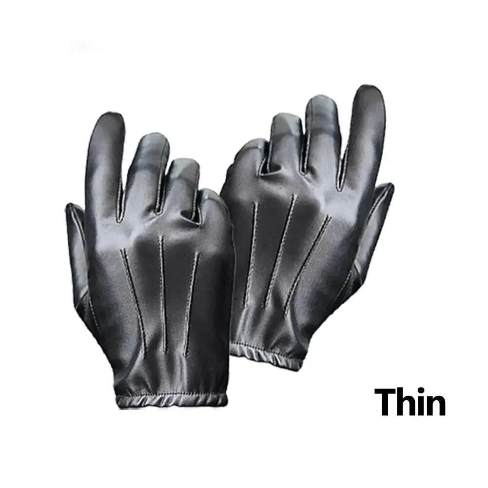 Winter PU Leather Gloves - Touchscreen Cashmere-Lined