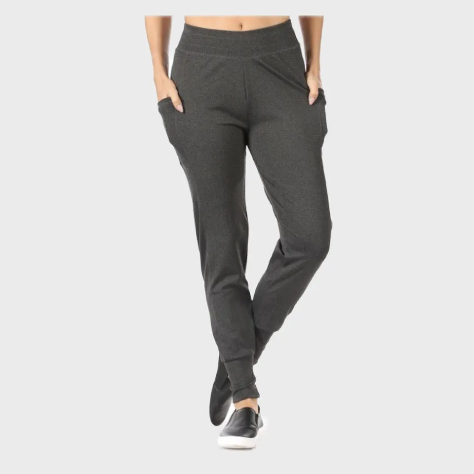 Women's Joggers Pants High Waisted Side Pockets Cuffed Hem Casual Track Pants