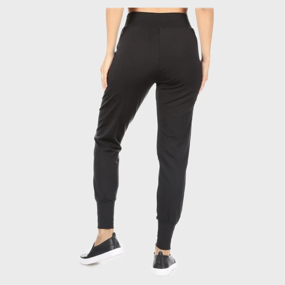 Women's Joggers Pants High Waisted Side Pockets Cuffed Hem Casual Track Pants