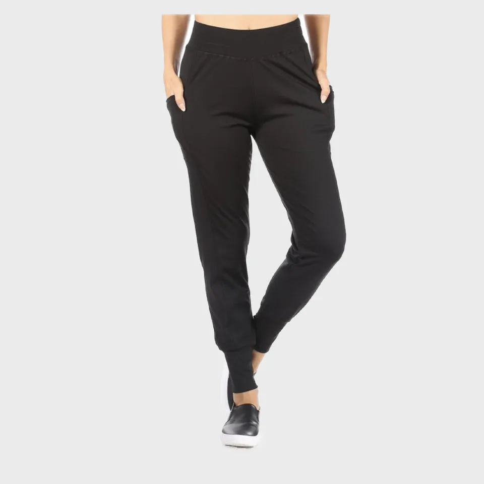 Women's Joggers Pants High Waisted Side Pockets Cuffed Hem Casual Track Pants