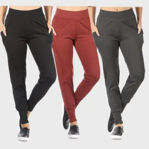 Women's Joggers Pants High Waisted Side Pockets Cuffed Hem Casual Track Pants