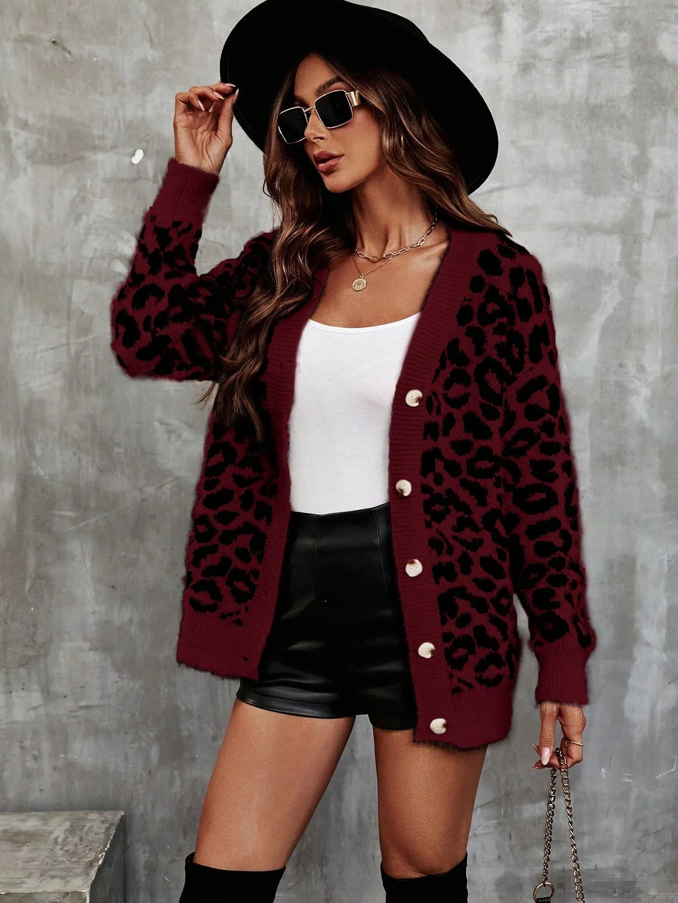 Women's Leopard Print Cardigan