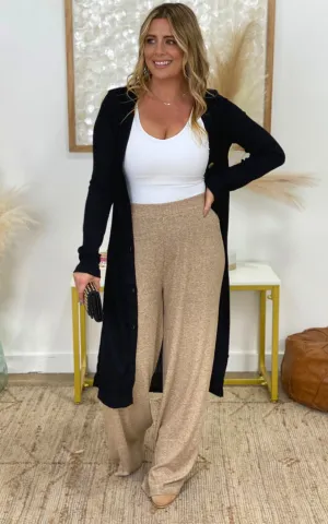 Zenana Button Down Solid Ribbed Long Cardigan